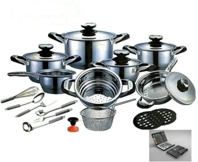 AMC PENTOLE padelle tegami a induzione 23 Pz + Set Coltelli 6 pz IN OMAGGIO - Immagine 1 di 4