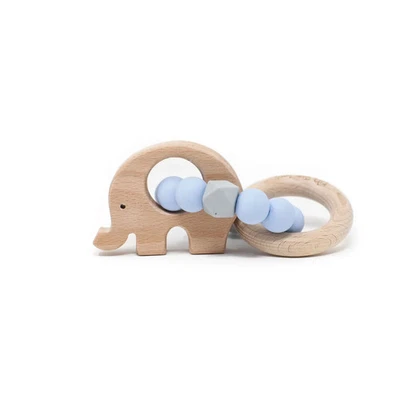 Three Hearts Apparel - Baby Teether Teething Ring - BPA Free Silicone - Elephant - Image 1 of 4