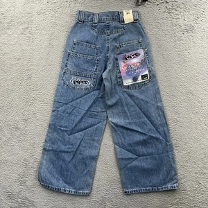 Vintage Lee Pipes Jeans Boys Size 7R 22x24 Wide Leg Pockets Baggy Skater Y2K - Picture 1 of 8