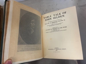 Table Talk Of John Selden-Newly Edited For The Selden Society 1st ed Dated 1927 - Picture 1 of 2