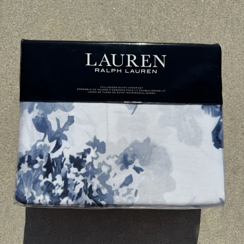 Juego de sábanas Ralph Lauren Flora floral azul blanco funda nórdica completa/queen 2 fundas Foto 1 de 2