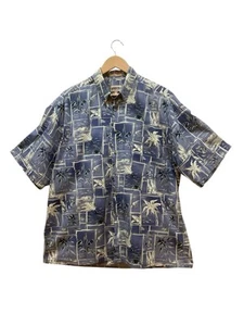 campia moda shirt Mens XL Hawaiian Style Square Hem Camp Palms Beach VTG - Picture 1 of 6