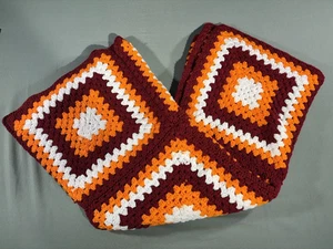Virginia Tech Handmade Granny Square Afgan 58x43 - Picture 1 of 9