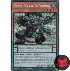 Yugioh Dinomight Powerload, The Dracoslayer Secret Raro 1ª Edición Casi Nuevo - Imagen 1 de 2