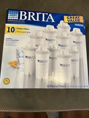 NEW Brita Replacement Water Pitcher Filters (10 Pack) #766229 OEM Genuine SEALED - Image 1 of 4
