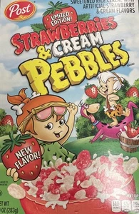 2025 FLINTSTONES STRAWBERRIES & CREAM PEBBLES LIMITED EDITION CEREAL BOX SEALED - Picture 1 of 1