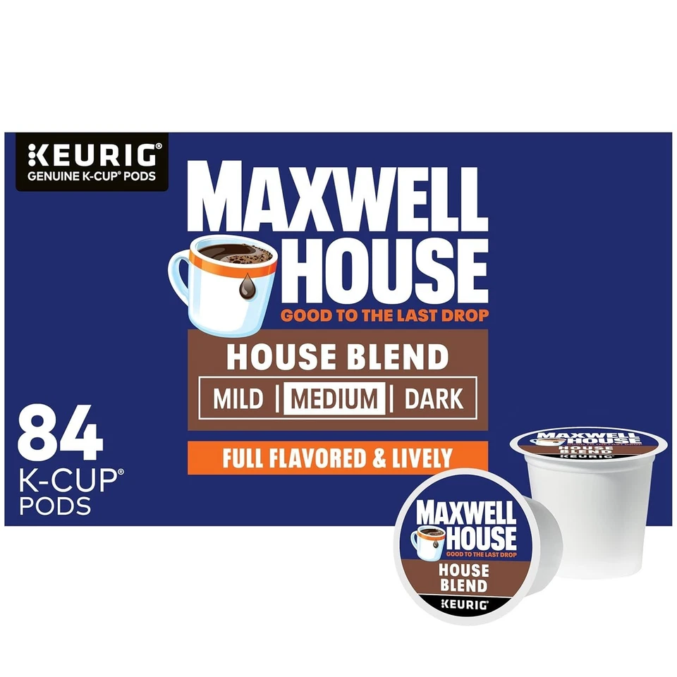 Maxwell House Blend中号烤K杯咖啡包(84克拉盒)最优惠价格 — 第 1/4 张图片