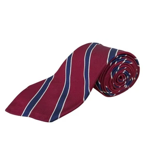 Cravatta vintage Brooks Brothers bordeaux e blu a righe in seta accessorio classico - Foto 1 di 7
