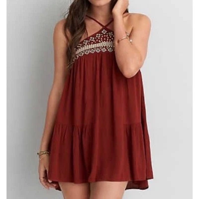 Mini Vestido American Eagle Adorno Óxido Talla L Bohemio Hippie Gitano Festival Foto 1 de 4