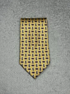 Fendi Cravatte Neckwear Men’s Silk Tie Yellow Geometric Paisley 3.5”in - Picture 1 of 17