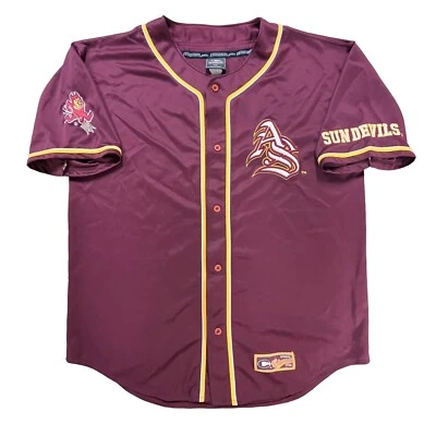 ASU Sun Devils Jersey Men's 2XL Maroon Buttoned Baseball Colosseum Tag Embroider - Image 1 of 4
