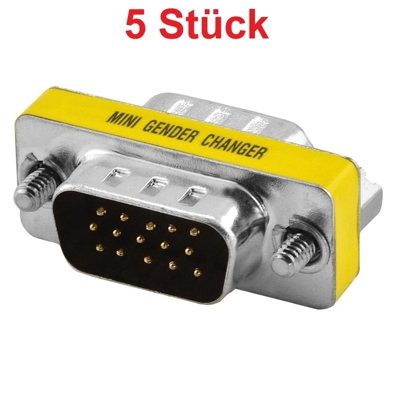 S-VGA D-SUB Stecker Verbindung Verbindungsstück Adapter für Monitorkabel 15polig - Bild 1 von 2