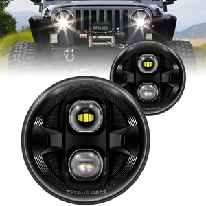 7 inch H6024 LED Headlights for Jeep Wrangler JK JKU TGJ LJ Chevy - DOT Approved - Picture 1 of 8