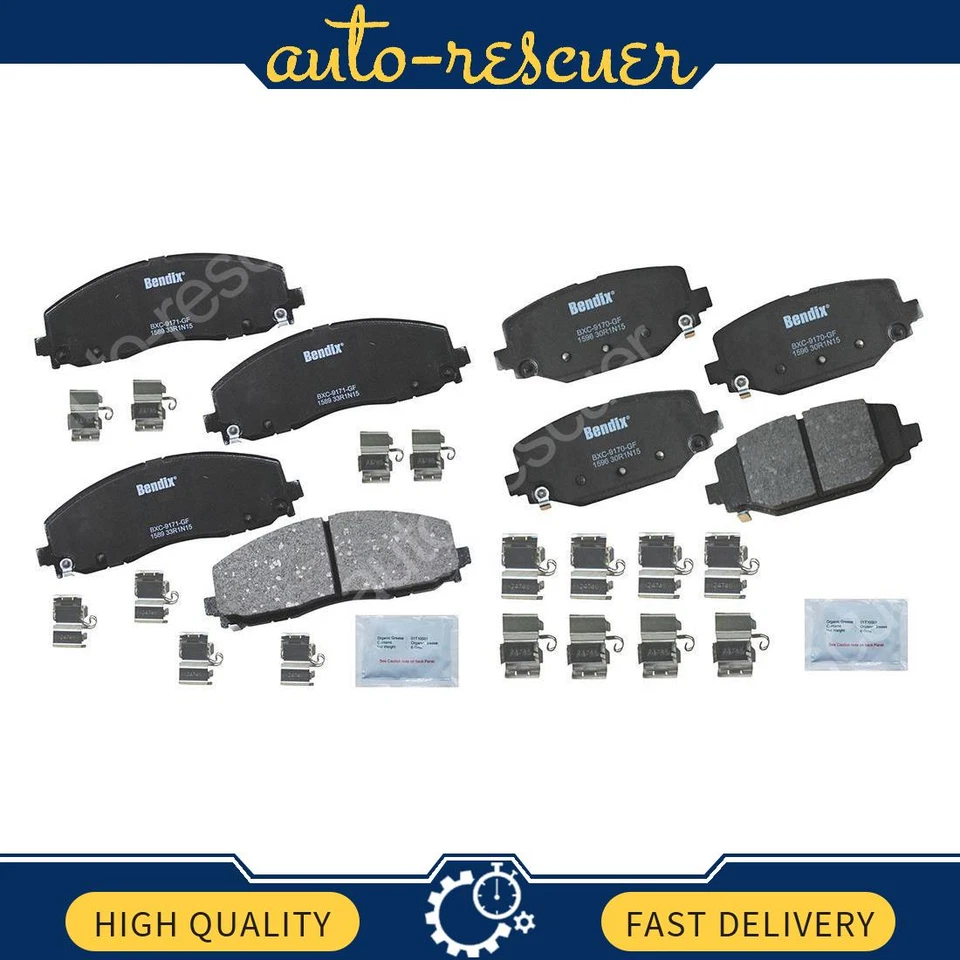 2 件前后盘式制动垫套装适用于道奇 Grand Caravan 2012 ~ 2019 — 第 1/4 张图片