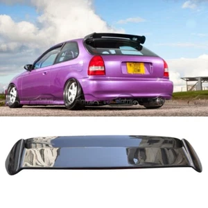 Carbon Fiber For 96-00 Honda Civic EK Hatchback Rear Trunk Spoiler Wing w/ LED - Picture 1 of 12