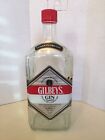 Vintage Gilbey's Clear Glass Gin Liquor Bottle Empty Distilled London Dry