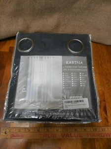Karina 2 Paneele, marineblau Leinen strukturiert 72" je 8 Ösen - Bild 1 von 5