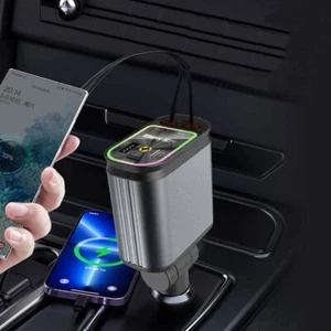 4 IN 1 Retractable PD 66W Car Super Fast Charger with Starry Sky Projector Light - Zdjęcie 1 z 4