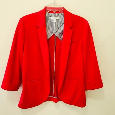 Chaqueta Blazer Multiusos Frente Abierto Coral Rosa Rojo Rayón Talla Plus 4 -L-XL- NUEVO Foto 1 de 4