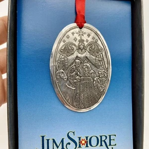 Jim Shore Heartwood Creek Wendell August Nativity Angel Metal Christmas Ornament - Picture 1 of 12