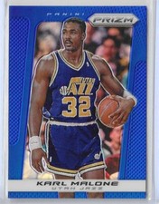 2013-14 Panini Prizm Basketball Karl Malone Blue Prizm Card #241 Utah Jazz HOF