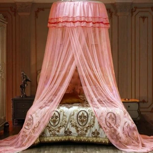 Princess Lace Mosquito Net Bed Canopy, Pink Play Tent - Picture 1 of 9