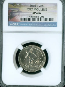 2016 P FORT MOULTRIE QUARTER NGC MS66 * - Picture 1 of 2