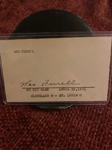 Wes Ferrell 3x5 Index Card Signed Auto Clevland Indians No Hitter 1931 Unique! - Picture 1 of 2