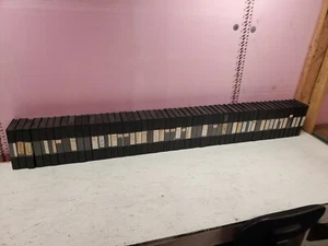 Lot of 52 Vintage Empty Black Plastic VHS Storage Cases Clamshell Arts Crafts - Picture 1 of 4