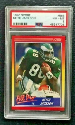 KEITH JACKSON 1990 Score All Pro #588 PSA 8 NM-MT Philadelphia Eagles - Image 1 of 2
