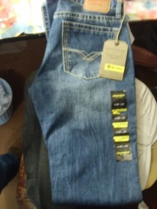 JOHN B. STETSON~MENS~1014 ROCKER BOOT LEG~FADED LOOK~BLUE DENIUM JEANS~SZ 33 X40 - Picture 1 of 6