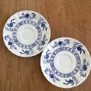 Vintage J&G Meakin Blue Nordic pair of spare saucers 15cm diameter Scandi Blue - Picture 1 of 3