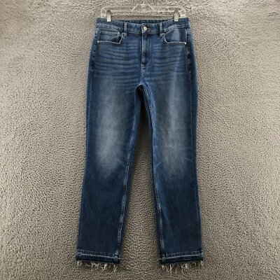 White House Black Market Boyfriend Jeans Womens actual 31x29 Blue Denim Zip - Image 1 of 4