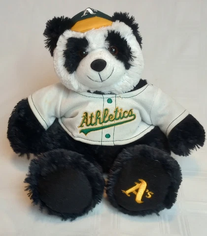 Oakland Athletics A's Panda Bear Plush Stuffed Animal Beanbag MLB RWL Inc 8" Cover