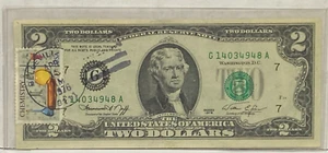 1976 gestempelt Zwei Dollar Schein Chemie Briefmarke gestempelt 13. April 1976 - Bild 1 von 3