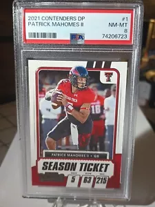 2021 Patrick Mahomes Panini Contenders # 1 PSA 8 Chiefs Texas Tech NFL MVP - Picture 1 of 2