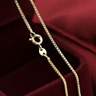 18k Yellow Gold Gf Solid Mens Women 16-24'' Box Chain Necklace For Pendant Charm