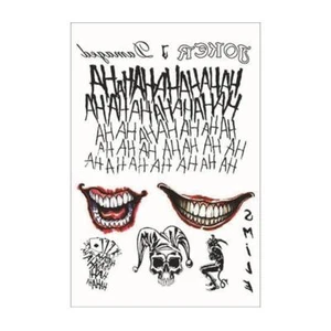 For Joker Temporary Tattoos Halloween Fancy Dress Sticks кю Z2C2 G5C6 N8P5 E8N6 - Picture 1 of 19