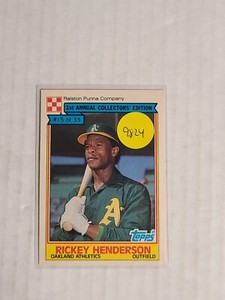 1984 Topps Ralston Purina Rickey Henderson Oakland Athletics #15 (HOF)