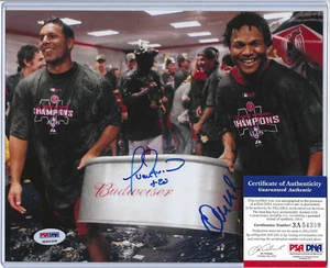 2x Signed ~ Erick Aybar & Juan Rivera ~ 8x10 Angels Baseball Photo (PSA/DNA COA) - Picture 1 of 10