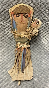 Peruvian Textile Cloth Burial Doll Ancestor Remembrance Chancay Mother Baby VTG - Picture 1 of 8