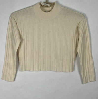 Suéter corto Madewell nuevo con etiquetas para mujer cuello falso mediano M crema lana/poliéster/algodón LS nuevo Foto 1 de 4
