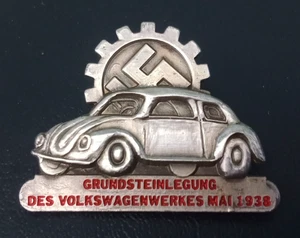 Vintage German Volkswagen VW Plant Ground Breaking May 1938 Commemorative Pin - Picture 1 of 2