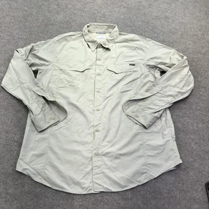 Columbia Omni-Shade Hemd Herren XL beige Nylon Angeln Wandern belüftet Knopfleiste - Bild 1 von 11