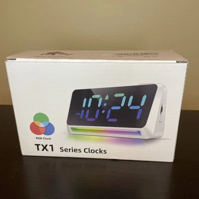 Цифровой будильник со светодиодной подсветкой, динамический RGB меняющий цвет атмосферный свет - Изображение 1 из 4