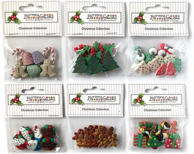 60+ Assorted Christmas Buttons for Sewing & Crafts - Set of 6 Button Packs - ... - Image 1 of 4