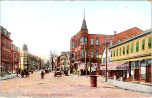 Providence, RI Rhode Island RANDALL SQUARE STREET SCENE ca1910s Vintage Postcard - Picture 1 of 2