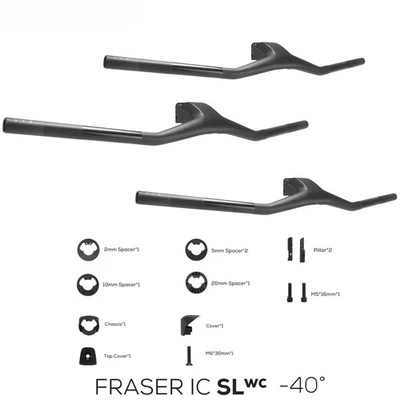  Manillar Integrado Bicicleta MTB Completo Fibra de Carbono 740MM -40° Negro Mate Foto 1 de 4