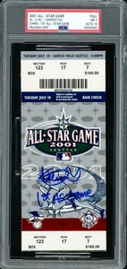 Ichiro Suzuki Signed 2001 All Star Game Ticket PSA 7 Sig 10 1st AS Game PSA/DNA - Picture 1 of 2