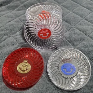 Lot of 10 Vintage NOS Tuborg Beer Coasters Clear Plastic Red Logo Stacking - Picture 1 of 8